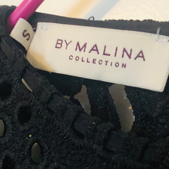 By Malina Black Lace Crochet Dress Size S - Picture 2 of 3